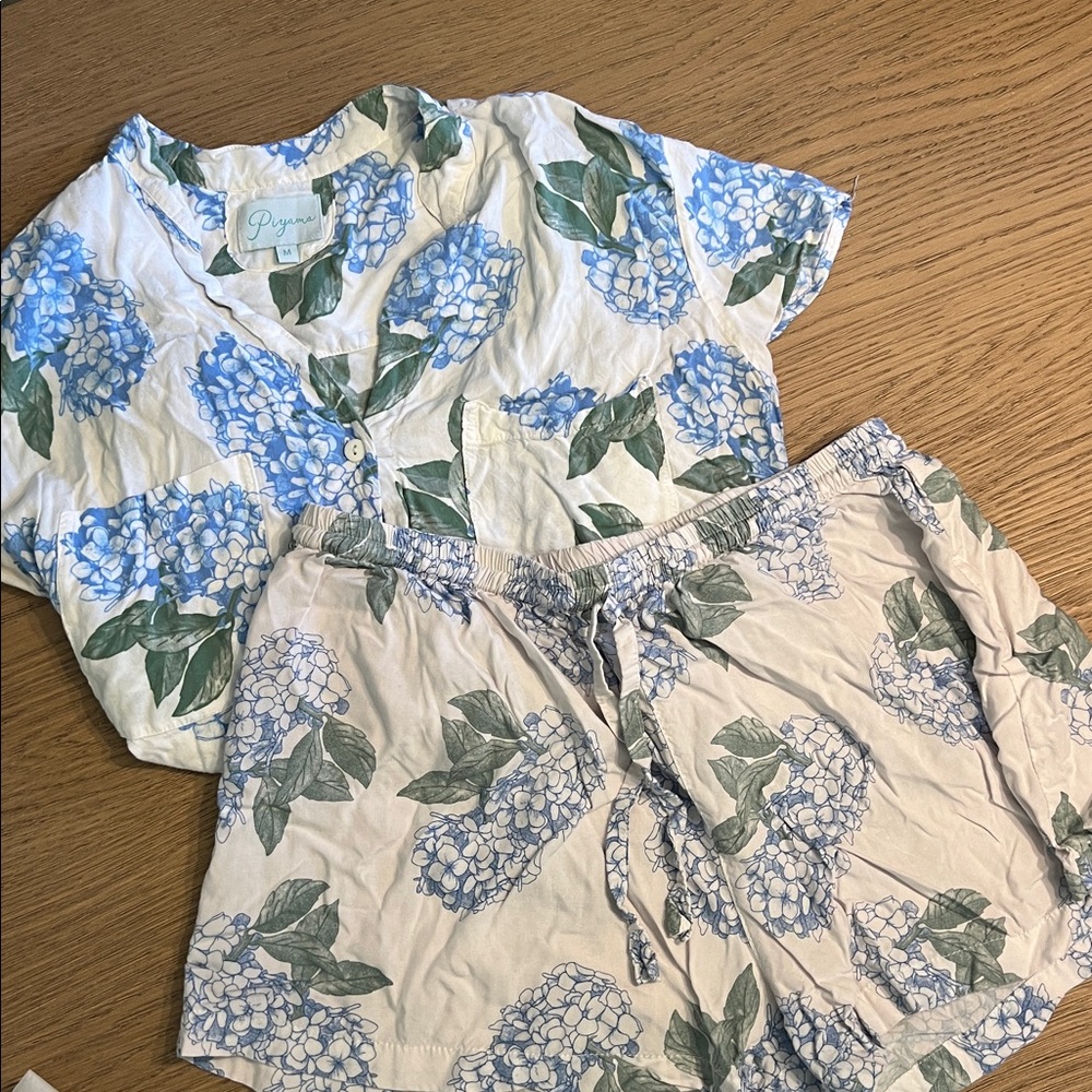 {piyama} hydrangeas pajama set
